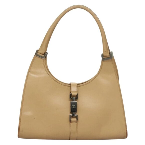 GUCCI Jackie Hand Bag Leather Beige Silver 002 1067 Auth bs28439 - Picture 2 of 16